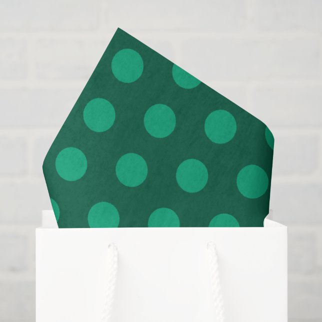 Emerald Green Polka Dots  Tissue Paper (Gift Bag)