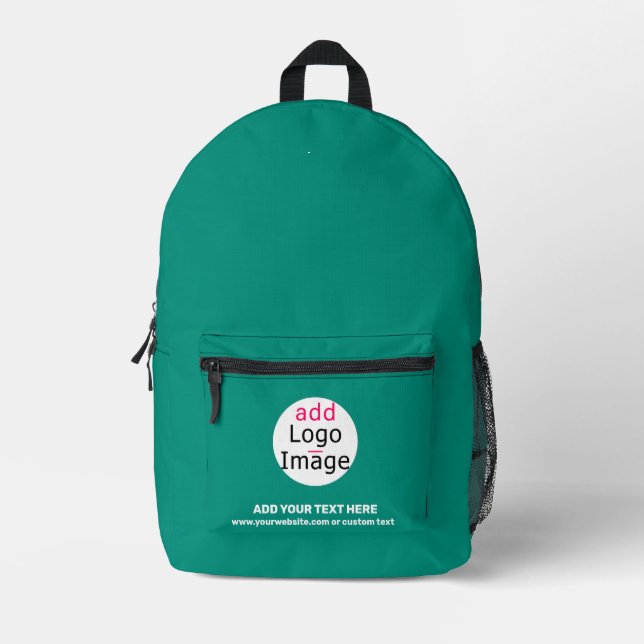 Emerald Green Professional Business Brand Custom Printed Backpack (Front)