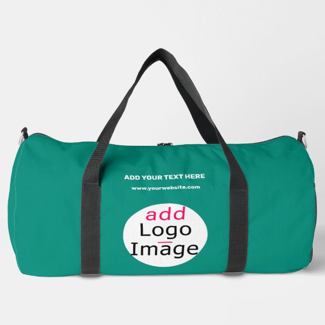 Emerald Green Professional Business Chic Custom Duffle Bag (Front)