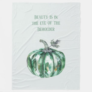 Emerald Green Pumpkin Fleece Blanket