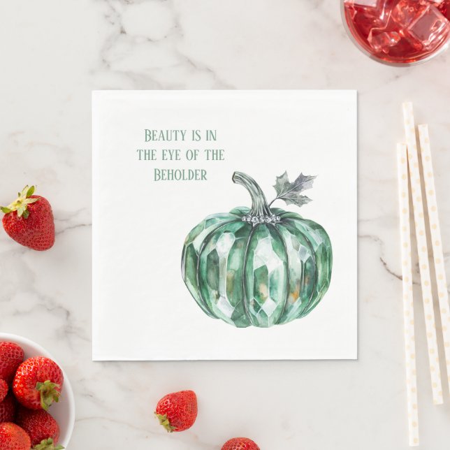 Emerald Green Pumpkin Napkin (Insitu)