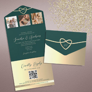 Emerald Green QR Code All-in-One Invite