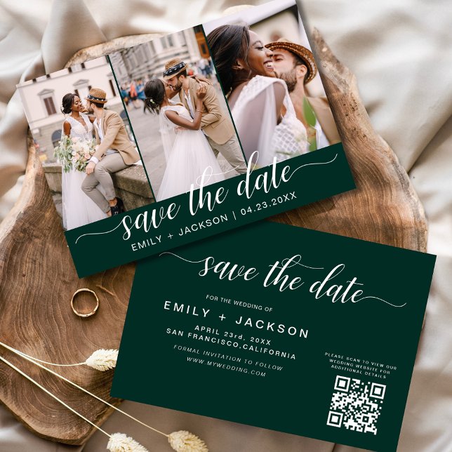 Emerald Green QR Code - Save the Date 3 Photo (Creator Uploaded)