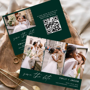 Emerald Green QR Code Save the Date 4 Photo