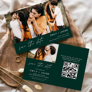 Emerald Green QR Code Save the Date 4 Photo