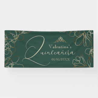 Emerald green Quinceañera Banner