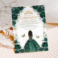 Emerald Green Quinceañera Brown Skin Princess