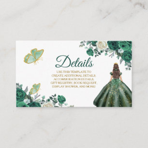 Emerald Green Quinceañera Detail Card