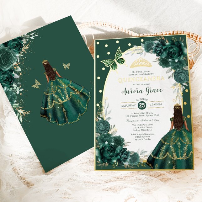 Emerald Green Quinceanera Princess Butterfly Party (Creator Uploaded)