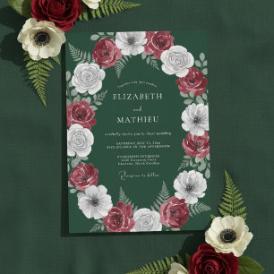 Emerald Green Regal Winter Wedding Invitation