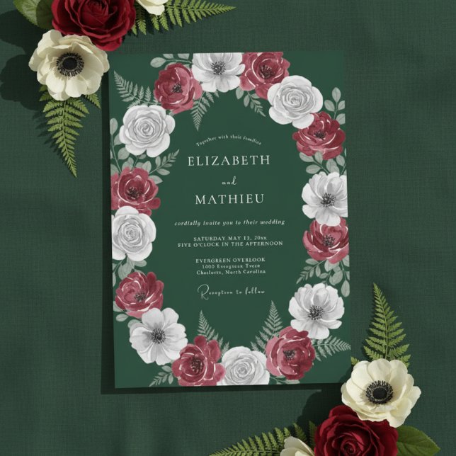 Emerald Green Regal Winter Wedding Invitation (Creator Uploaded)