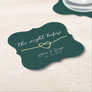 Emerald Green Rehearsal Dinner Coaster