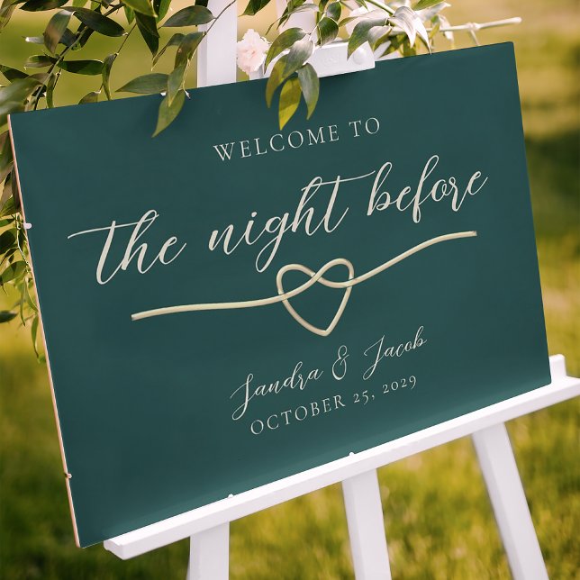 Emerald Green Rehearsal Dinner Welcome Poster (Creator Uploaded)