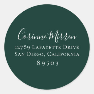 Emerald Green Return Address Sticker