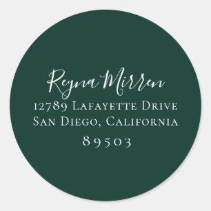 Emerald Green Return Address Sticker