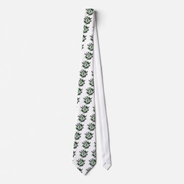 Emerald Green Ribbon And Wings Liver Cancer Tie (Front)