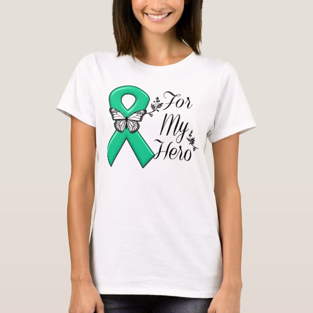 Emerald Green Ribbon For My Hero T-Shirt (Front)