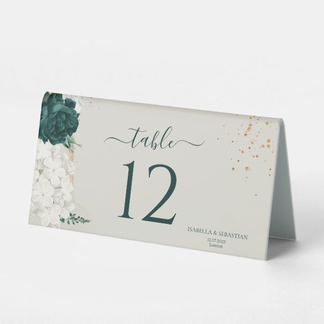 Emerald Green Romantic Rose Floral Wedding (Front)