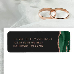 Emerald Green Rose Gold Agate Return Address