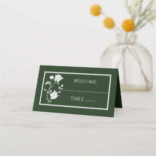 Emerald Green Rose Reception Place Card