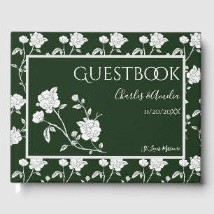 Emerald Green Rose Wedding Guest Book