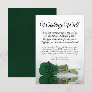 Emerald Green Rose Wedding Wishing Well Poem Enclosure Card