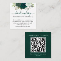 Emerald Green Roses Wedding Details & RSVP QR Code