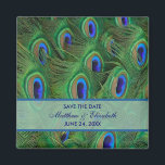 Emerald Green Royal Blue Peacock Feathers Wedding Magnet<br><div class="desc">Peacock feathers wedding invitations. Indian wedding invitations. Peacock wedding invitations. Purple peacock wedding.</div>