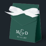 Emerald Green Rustic Boho Modern Monogram Wedding Favour Box<br><div class="desc">Emerald Green Rustic Boho Modern Monogram Wedding Favour Boxes</div>