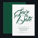 Emerald Green Rustic Save The Date Invitation<br><div class="desc">Emerald Green Rustic Save The Date Wedding Invitation</div>