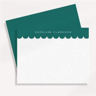Emerald Green Scallop Border Note card