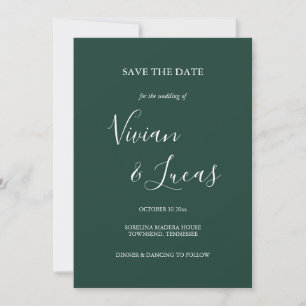 Emerald Green Script Wedding Save the Date