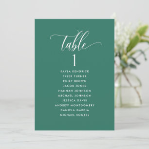 Emerald Green, Seating Plan Cards with Guest Names