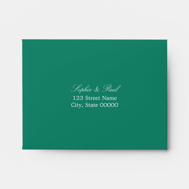 Emerald Green Self Addressed RSVP Envelope (Front)