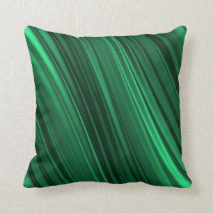 Emerald green shaded stripes cushion
