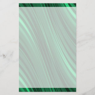 Emerald green shaded stripes stationery