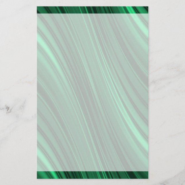 Emerald green shaded stripes stationery (Front)