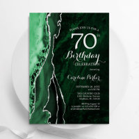 Emerald Green Silver Agate 70th Birthday