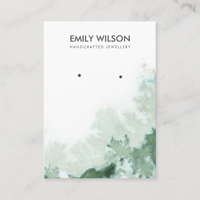 Emerald Green Silver Agate Earring Display Card (Front)