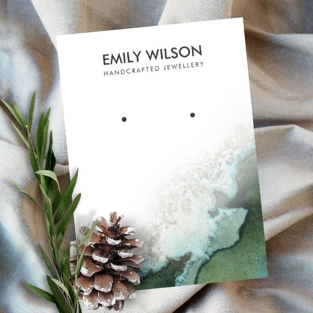 Emerald Green Silver Agate Earring Display Card (Creator Uploaded)