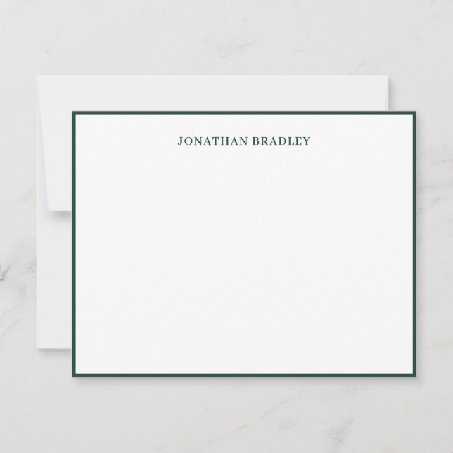 Emerald Green Simple Border Elegant Typography Card (Front)