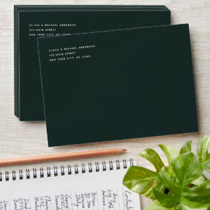 Emerald Green Simple Minimalist Coloured Envelope