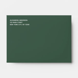 Emerald Green Simple Minimalist Coloured Envelope