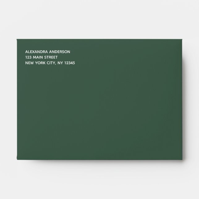Emerald Green Simple Minimalist Coloured Envelope (Front)