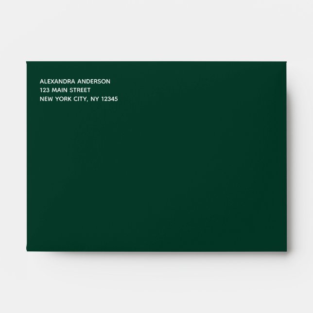 Emerald Green Simple Minimalist Coloured Envelope (Front)