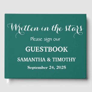 Emerald Green Simple Modern Minimalist Wedding Guest Book