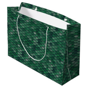 Emerald Green Snake Skin/Dinosaur Dragon Scale Large Gift Bag