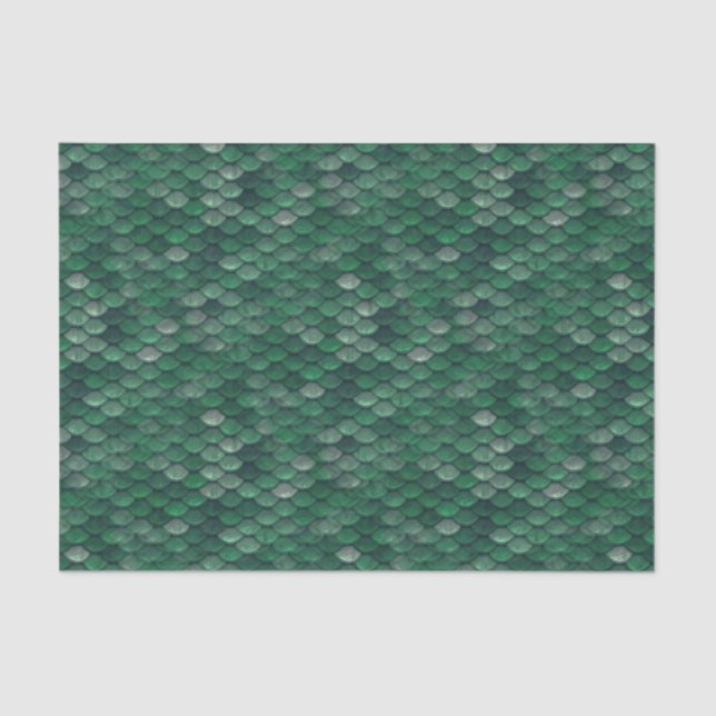 Emerald Green Snake Skin/Dinosaur Dragon Scale Tissue Paper (Front)