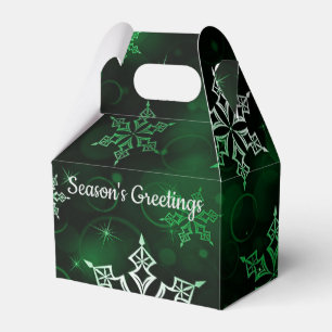 Emerald Green Snowflake Motif Gable Favour Box