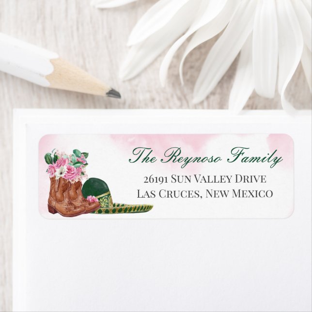 Emerald Green Sombrero Pink Floral Cowgirl Return  (Insitu)